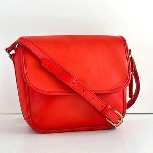 Vintage 1980s Coach Red Tailored Pouch 4110 Made in New York City